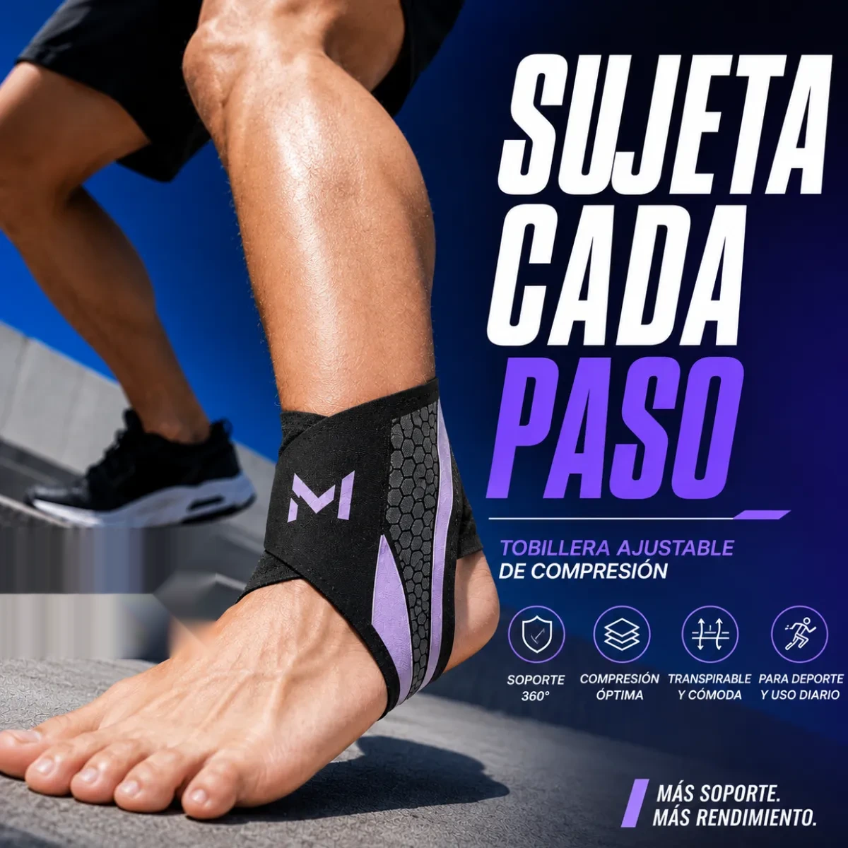 Tobillera FLEXPRO en movimiento, soporte en cada paso